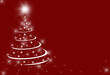 Weihnachtsbaum aus Sternen mit rotem Hintergrund