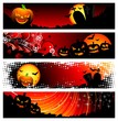 four vector banner on a Halloween theme four vector banner on a Halloween theme