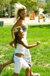 Active mom and daughter