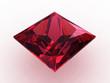 Large princess cut red sapphire - 3D