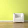 interior design white couch on green