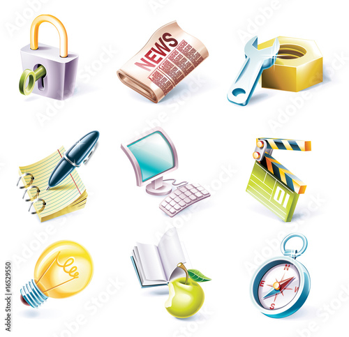 Vector cartoon style icon set. Part 3 Vector cartoon style icon set. Part 3