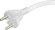 Detailed  vector white power plug type CEE 7/17.