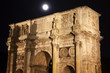 Constantine Arch Moon Night Close Rome Italy