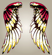 Vektor: shiny colourful tribal wing shiny colourful tribal wing