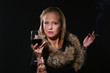 ellegant beautiful woman with wine