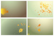 4 backgrounds with orange ink splatter