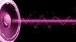 Flyer audio spectre rose fond noir