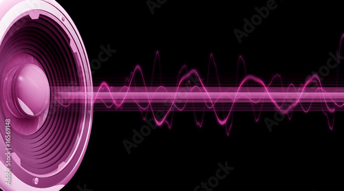 Illustration: Flyer audio spectre rose fond noir Flyer audio spectre rose fond noir