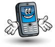 Comic-Handy grau, blau - Präsenter Comic-Handy grau, blau - Präsenter