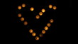 Heart of candles (love concept)