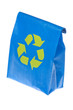 reusable lunch bag with a bright green recycle symbol
