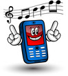 Comic-Handy blau, rot - musikalisch Comic-Handy blau, rot - musikalisch