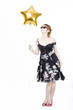 girl with star-shaped balloons