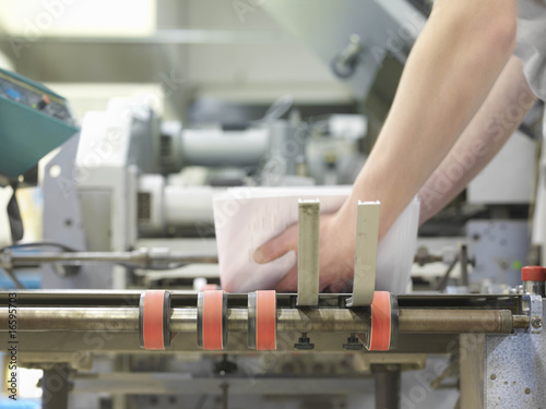 Worker Operating Printer