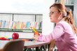 Young teacher in a classroom.