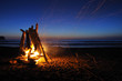 Photo: Campfire on shi shi beach in Olympic national park Campfire on shi shi beach in Olympic national park