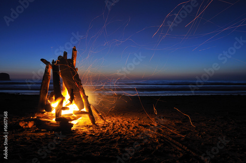Photo: Campfire on shi shi beach in Olympic national park Campfire on shi shi beach in Olympic national park