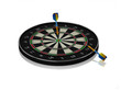 3D dartsboard with two darts