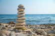 Stone stack on a pebble beach