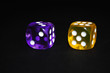 Dice purplr and yellow 1