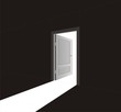 The vector image of an open door and light going through it The vector image of an open door and light going through it