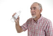 Senior man with water bottle