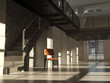 Chair in minimalist interior (3D render) Chair in minimalist interior (3D render)