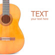 acoustic guitar on white