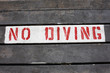 No diving sign