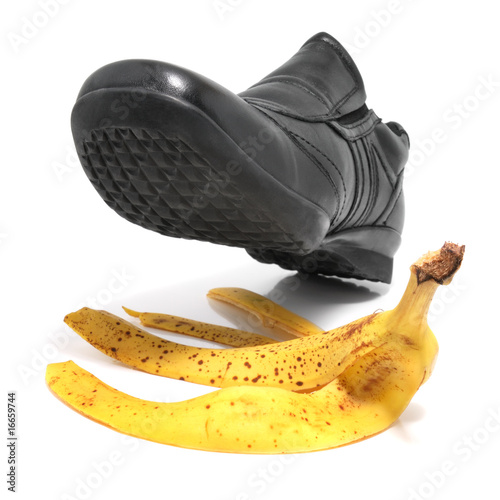 Photo: Banana peel and shoe Banana peel and shoe