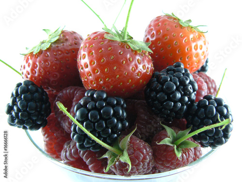 Strawberries, raspberries and blackberries