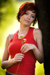 Young Woman Holding Flower