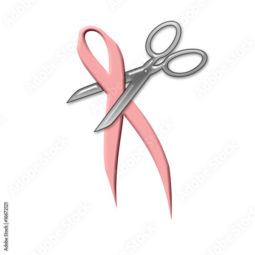 Illustration: cut pink ribbon cut pink ribbon