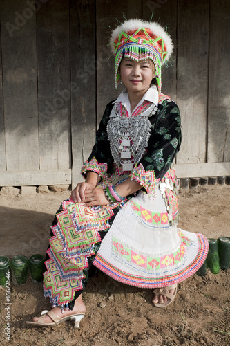 Portrait asiatische Frau von Laos, Hmong