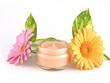 moisturizing face cream with a pink and orange flowers moisturizing face cream with a pink and orange flowers