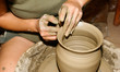 Pottery handcraft close-up at evening greek light Pottery handcraft close-up at evening greek light
