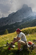 woman cooking in the mountains