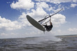 Windsurfer flying in the air