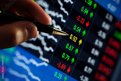hand and pen pointer, chart
