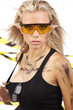 Sexy blonde female construction worker