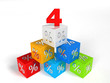 4 - four Percent - pyramid cube - Objects over white 4 - four Percent - pyramid cube - Objects over white