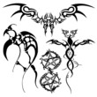 vector illustration tattoo design set vector illustration tattoo design set