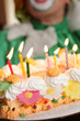 Clown holding cake