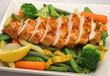 Grilled chicken with fresh vegetables