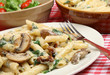 Rigatoni Pasta with Cheese Sauce Mushrooms & spinach