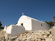 Traditional Greek chapel inside Monolithos castle. Rhodes.