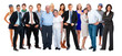 Foto: Mixed group of people standing over white background Mixed group of people standing over white background