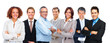 Successful business colleagues with their hands folded