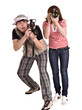 Photographer group with digital camera. Photographer group with digital camera.